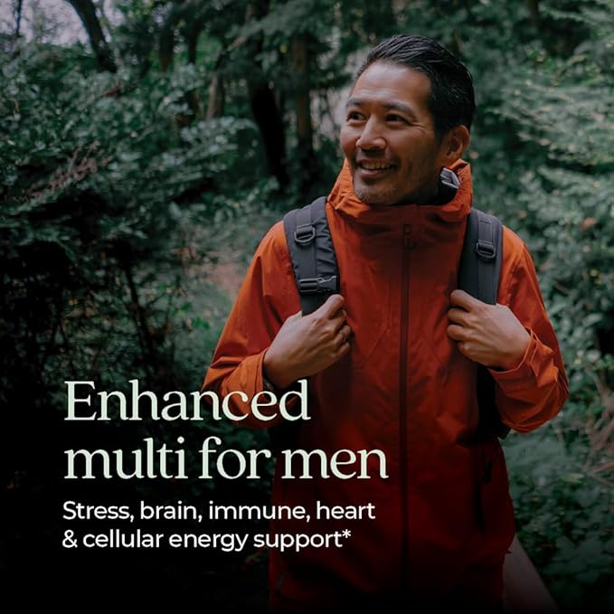 New Chapter Men's Multivitamin Advanced Formula for Stress, Brain, Immune, Heart & Energy Support, Higher Levels of Whole-Food Fermented Essential Nutrients for Men + Selenium + B Vitamins, 120 ct-SeraviaPure