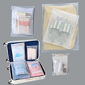 (20 pcs, 4 Sizes) Travel Luggage Organizer Bags, 4 Mil Slider Zip Plastic Clothing Packaging Bags, Travel/Home Storage and organizing pouches, Space Saver Bag (6''x9''-14‘’x18'')