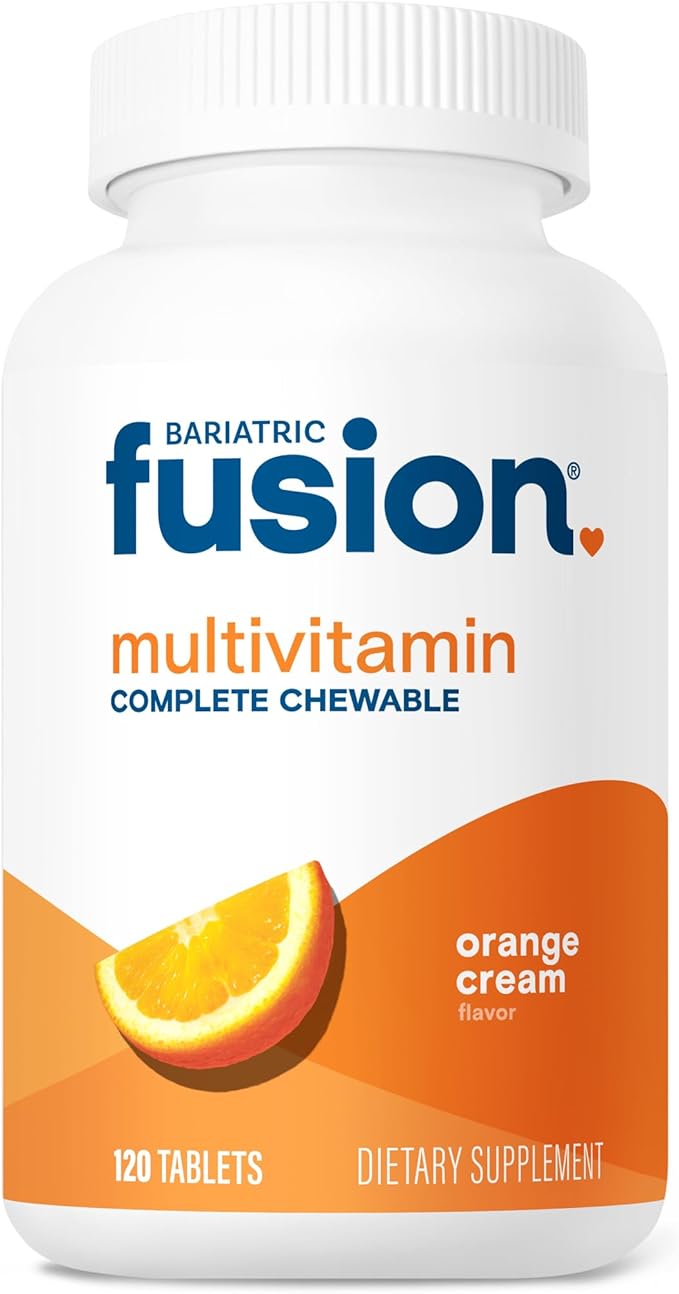 Bariatric Fusion Orange Cream Flavored Complete Chewable Bariatric Multivitamin with Iron for Bariatric Surgery Patients Including Gastric Bypass and Sleeve Gastrectomy - 120 Tablets-SeraviaPure