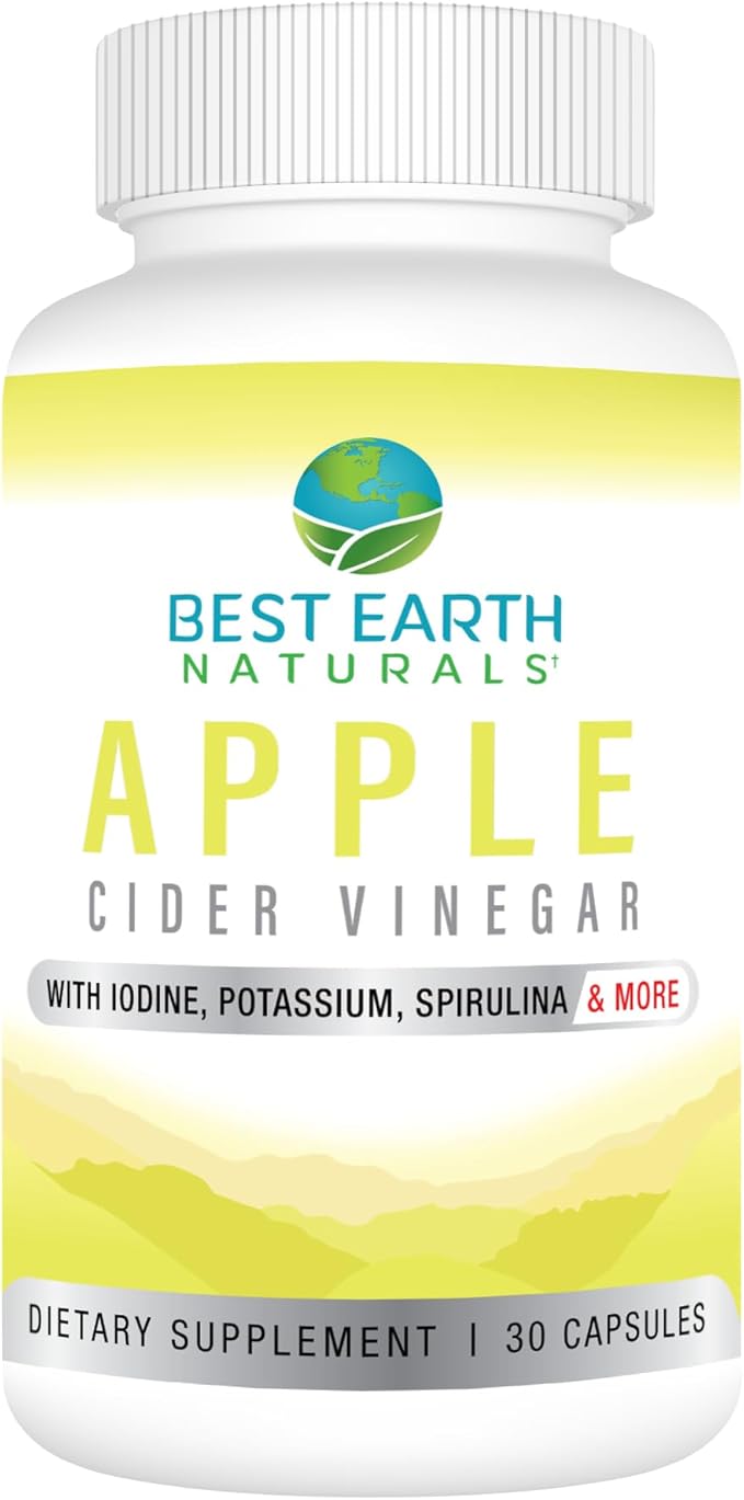 Best Earth Naturals Apple Cider Vinegar Complex with Iodine, Potassium, Spirulina and More 30 Count-SeraviaPure