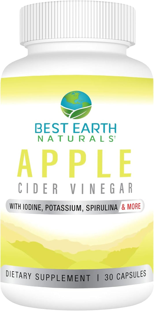 Best Earth Naturals Apple Cider Vinegar Complex with Iodine, Potassium, Spirulina and More 30 Count-SeraviaPure