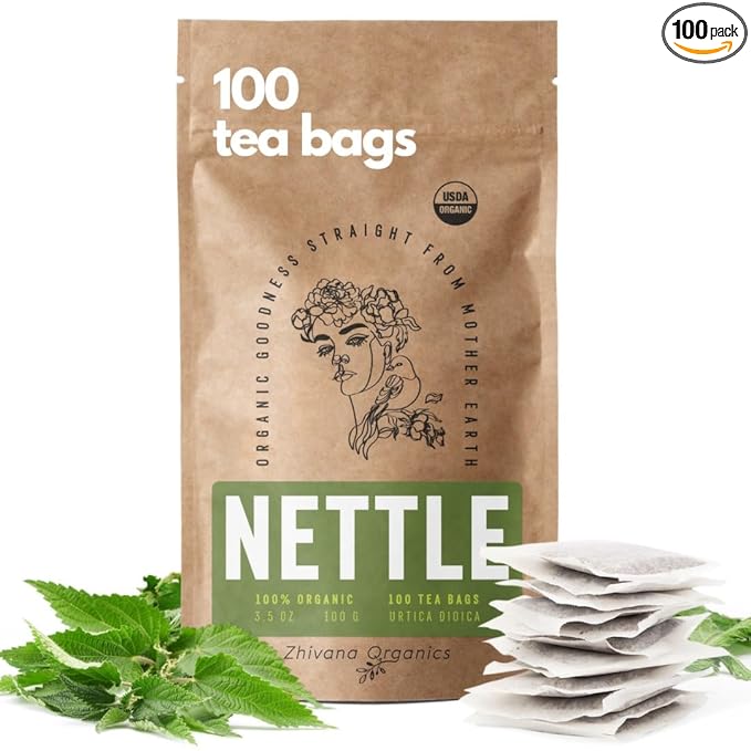 Stinging Nettle Tea Organic (100 Tea Bags) - Stinging Nettle Leaf, Ortiga Verde Organica, Urtica Tea