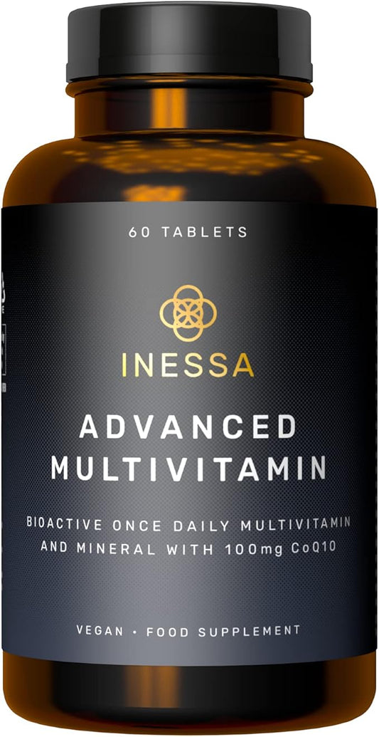 Inessa Methylated Multivitamin for Men - Advanced Natural Daily Mens Multivitamins with CoQ10 100mg, Vitamins D3, K2, A, B Complex Vitamins, Folic Acid & Zinc - 60 Vegan Tablets for Men & Women-SeraviaPure
