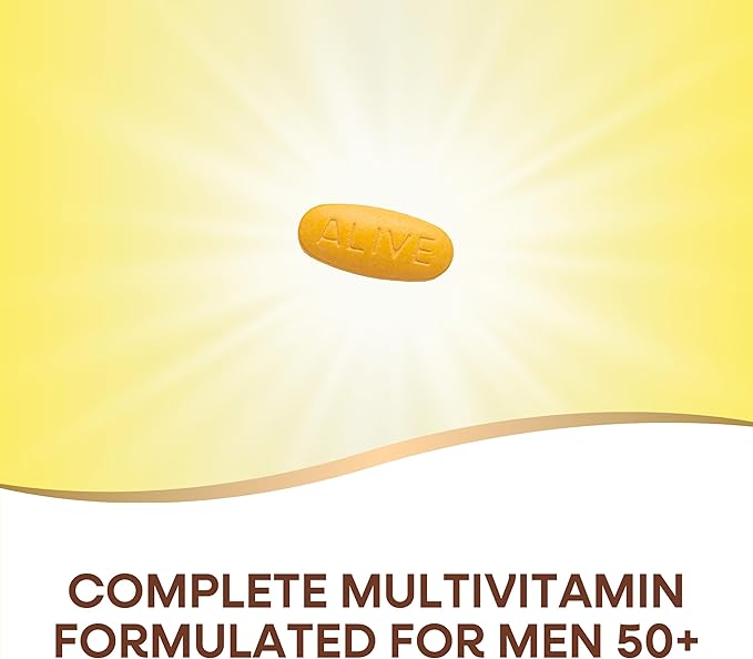 Nature’s Way Alive! Men’s 50+ Complete Multivitamin, Supports Multiple Body Systems*, Supports Cellular Energy*, High Potency B-Vitamins, Gluten-Free, 130 Tablets-SeraviaPure