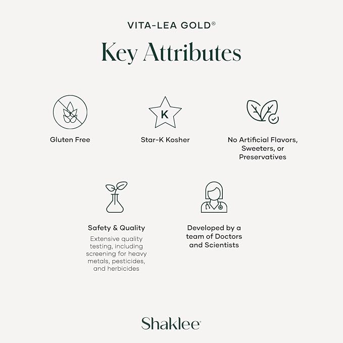 Shaklee Vita-Lea Gold® with Vitamin K for Adults Over 50 - High-Potency Formula for Heart, Immune, Bone, and Joint Health - Supports Physical Energy & Healthy Aging - Essential Vitamins - 120 Tablets-SeraviaPure