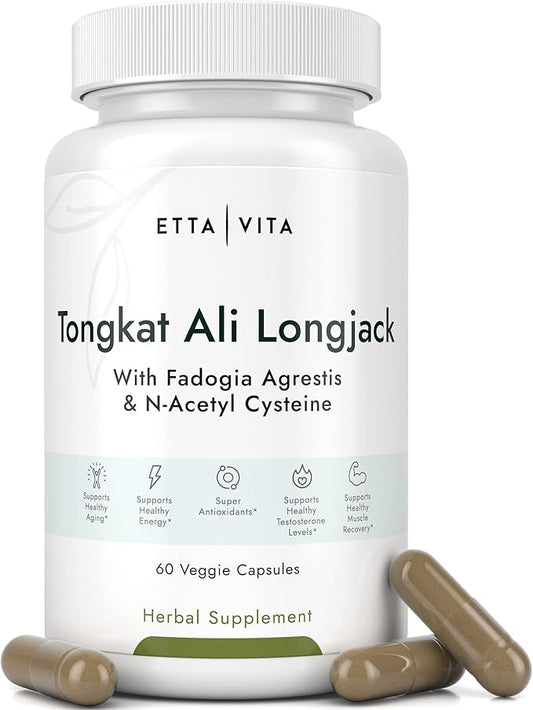 Hormone Doctor Recommended Test Support - Longjack Tongkat Ali & Fadogia Agrestis Supplement for Men & Womens Energy Support, Lean Muscle Growth & Recovery - NAC Liver Detox (Donovan McNabb Partner)-SeraviaPure