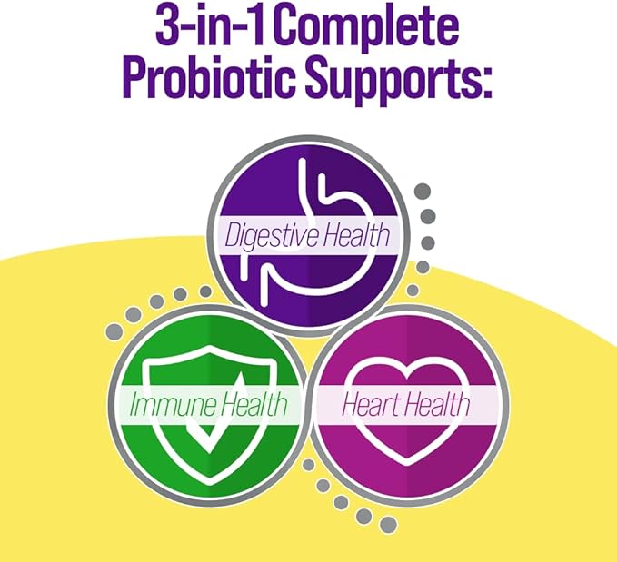 Culturelle 3-in-1 Complete Probiotic Daily Formula, Once Per Day Probiotic Supplement, Helps Your Digestive System Work Better, Supports Natural Immune Defenses, Plus Omega 3's, Non-GMO, 30 Count-SeraviaPure