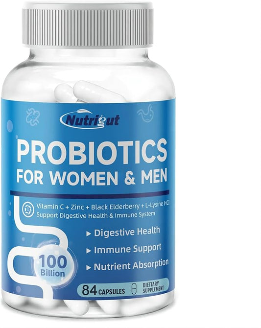 Probiotics and Prebiotics for Women and Men for Digestive Health Immune Health 100 Billion CFUs 84count-SeraviaPure