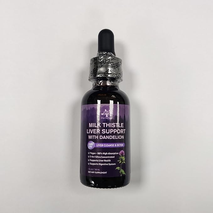 (2 Pack) Milk Thistle Liquid Drops Silymarin 1000mg, Liver Supplement Detox & Cleanse with Dandelion & Artichoke, Milk Thistle Organic Extract for Support Repair Liver Health, Vegan, Non-GMO, 1 Fl Oz