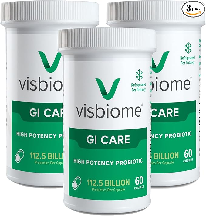 Visbiome® GI Care - High Potency Probiotic - 112.5 Billion CFU Live Probiotics, Original De Simone Formulation, Made in USA, 180 Capsules.