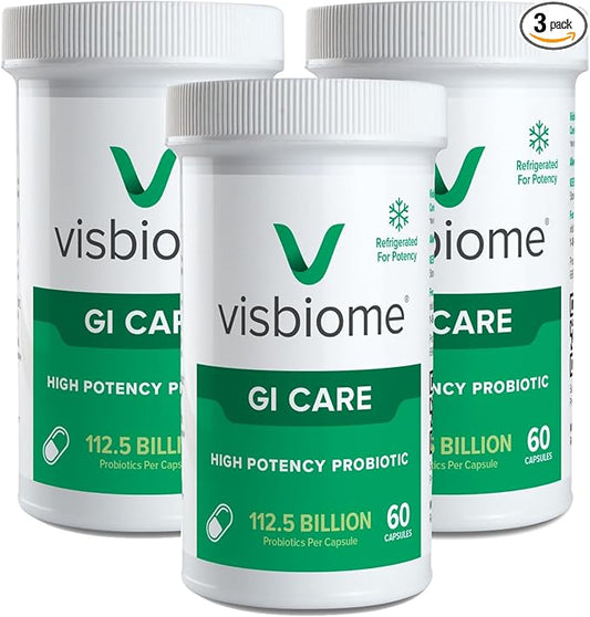 Visbiome® GI Care - High Potency Probiotic - 112.5 Billion CFU Live Probiotics, Original De Simone Formulation, Made in USA, 180 Capsules.