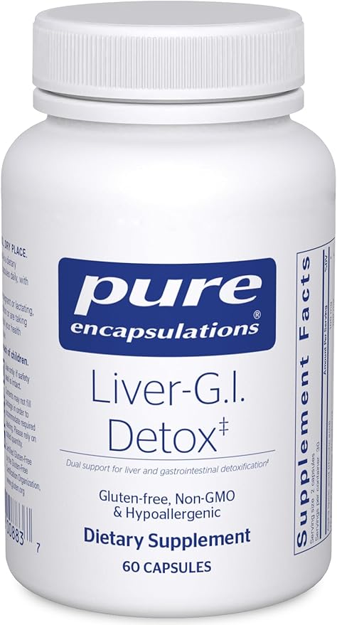 Pure Encapsulations Liver-G.I. Detox - Liver Cleanser & GI Detox* - with Alpha Lipoic Acid & Curcumin Extract - Gluten Free & Non-GMO - 60 Capsules-SeraviaPure
