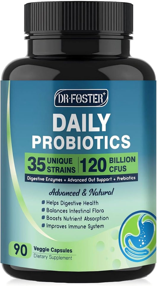 Probiotics for Women-Men Digestive Health with 120 Billion Probiotics, Prebiotics and Probiotics for Women-Men, Digestive Enzymes, Nutrient Absorption, Immune Support, 90 Veggie Caps (45 Days Supply)-SeraviaPure