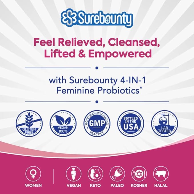 Probiotics for Women, 120 Billion CFU 34 Strains, Prebiotics, Digestive Enzymes, Cranberry, 4-in-1 Feminine Probiotic, Digestive, Vaginal, Immune Support, 30ct-SeraviaPure