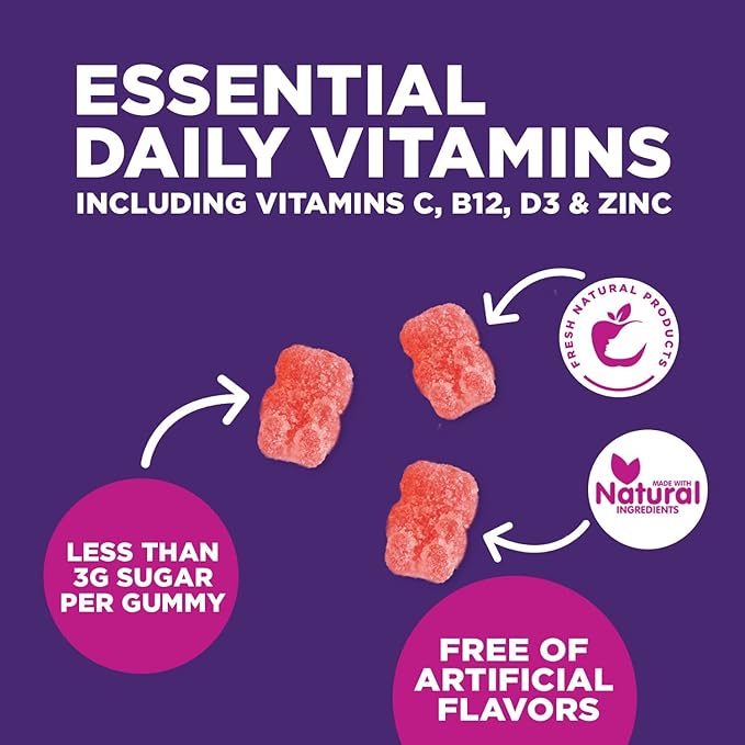 Multivitamin Gummies - Nature's Daily Gummy Multivitamins for Adults, Women & Men with Vitamins A, C, E, B6, B12, and Minerals - Natural Multi Vitamin Supplement, Non-GMO, Berry Flavor - 120 Gummies-SeraviaPure