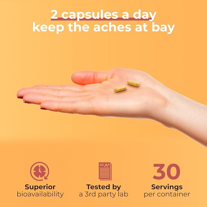 Inflame Shield | Turmeric Supplement for Inflammation Support with Ginger, Bioperine, & Bromelain | Advanced Formula for Joint Support | 60 Capsules for Men and Women-SeraviaPure