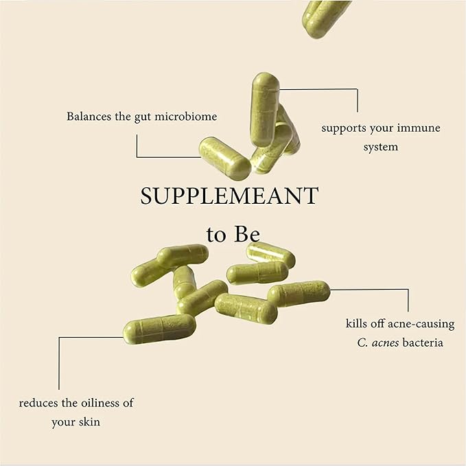 #FOBO SUPPLEMEANT to Be Acne Supplement | All Natural Daily Prebiotics Probiotics Vitamins Skin Mix with Zinc | Improve Clear Blemish-Free Radiant Skin Through Balancing Gut Health-SeraviaPure