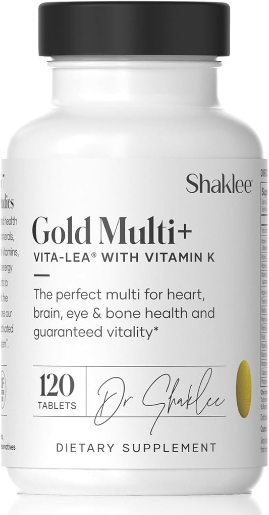 Shaklee Vita-Lea Gold® with Vitamin K for Adults Over 50 - High-Potency Formula for Heart, Immune, Bone, and Joint Health - Supports Physical Energy & Healthy Aging - Essential Vitamins - 120 Tablets-SeraviaPure