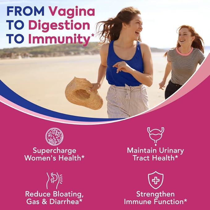 Probiotics for Women, 120 Billion CFU 34 Strains, Prebiotics, Digestive Enzymes, Cranberry, 4-in-1 Feminine Probiotic, Digestive, Vaginal, Immune Support, 30ct-SeraviaPure