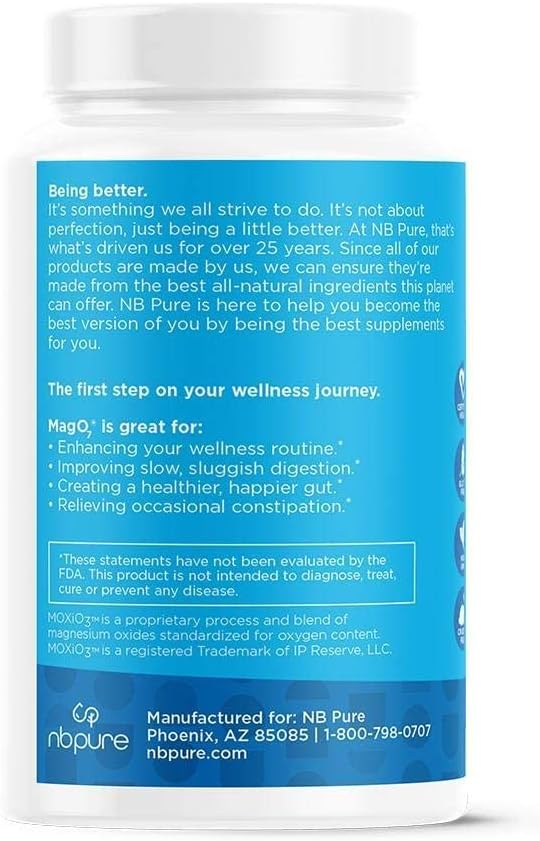 nbpure MagO7 - Natural Colon Cleanse & Detox - Occasional Constipation Relief, Stool Softening, & Bloating Support for Men & Women - Ozonated Magnesium Oxide, 30 Capsules-SeraviaPure