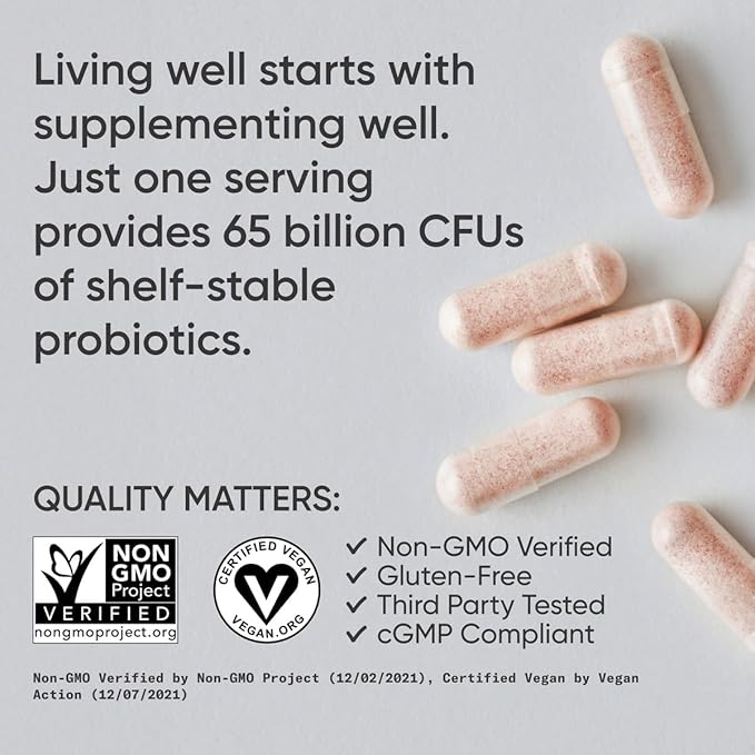 Sports Research Women's Probiotics with Prebiotics, 65 Billion CFU - Vegan Capsules for Gut Health & Digestive Support, Probiotics for Women with Cranberry - Non-GMO Verified & Gluten Free - 30 Count-SeraviaPure