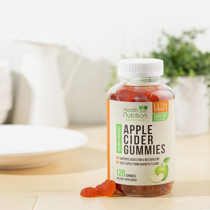 Vegan Apple Cider Vinegar Gummies | Max Strength 1000mg | ACV Supplement Gummy Vitamins for Adults, Supports Digestion, Metabolism, Natural Apple Flavor with Mother, Gluten Free, Non-GMO - 120 Gummies-SeraviaPure
