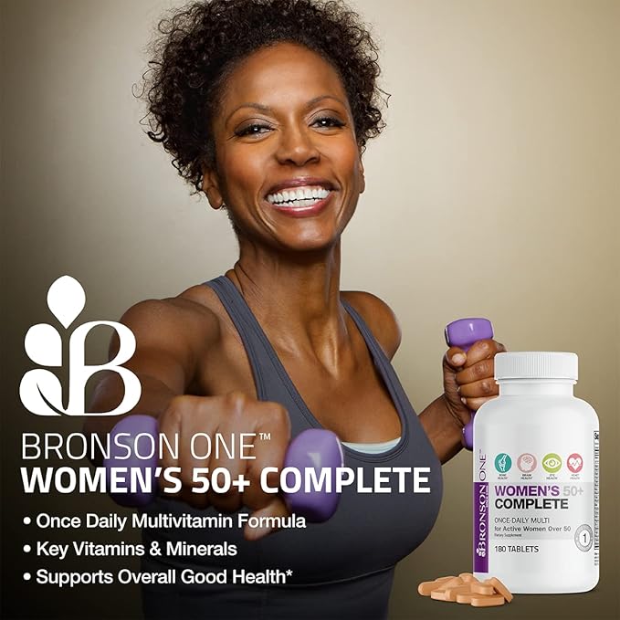 Bronson ONE Daily Women’s 50+ Complete Multivitamin Multimineral, 180 Tablets-SeraviaPure