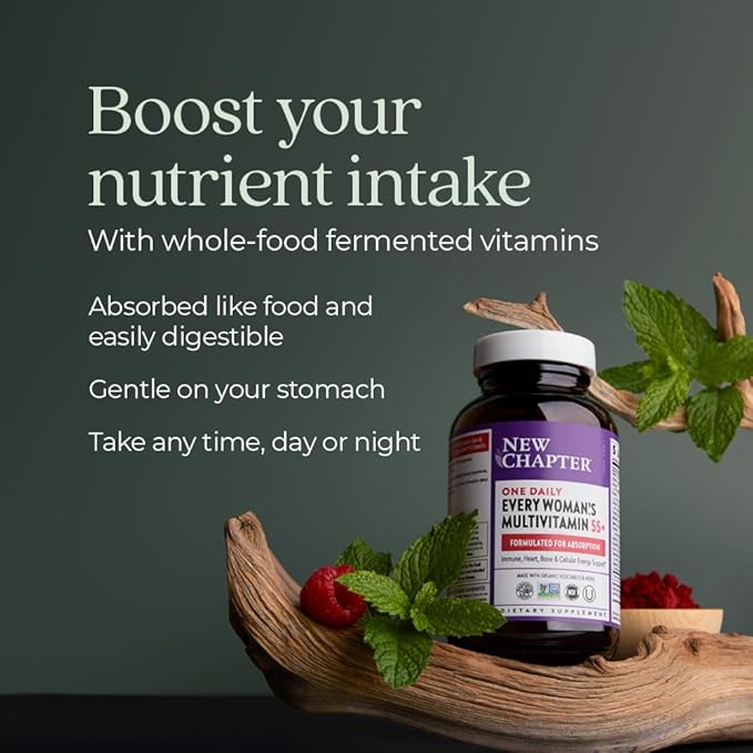 New Chapter Women's Multivitamin 50 Plus for Cellular Energy, Heart & Immune Support with 20+ Nutrients + Astaxanthin - Every Woman's One Daily 55+, Gentle on The Stomach, 72 Count-SeraviaPure