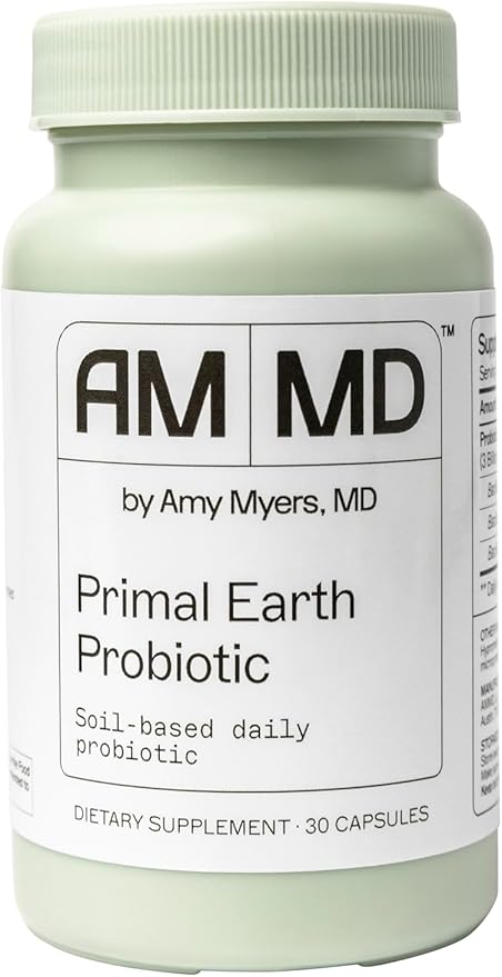 Amy Myers MD Primal Earth Probiotic - Digestive & Immune Support Supplement - Soil-Based Probiotic - Gluten-Free & Non-Dairy - Paleo-Friendly Adult Health Supplement - 30 Capsules-SeraviaPure
