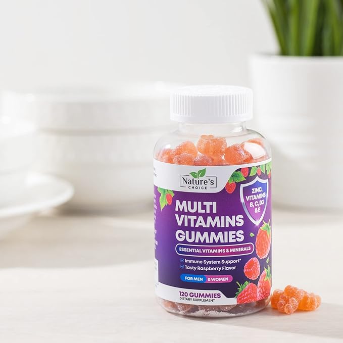 Multivitamin Gummies - Nature's Daily Gummy Multivitamins for Adults, Women & Men with Vitamins A, C, E, B6, B12, and Minerals - Natural Multi Vitamin Supplement, Non-GMO, Berry Flavor - 120 Gummies-SeraviaPure