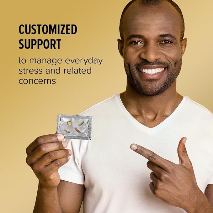 GNC Mega Men Stress Relief Vitapak, Stress & Cortisol Management, 30 Count-SeraviaPure
