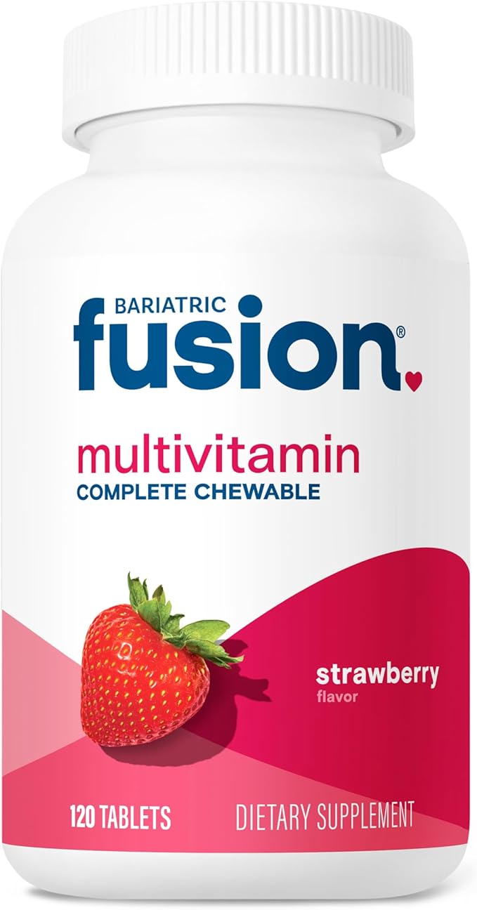 Bariatric Fusion Strawberry Complete Chewable Bariatric Multivitamin with Iron for Bariatric Surgery Patients Including Gastric Bypass and Sleeve Gastrectomy - 120 Tablets-SeraviaPure