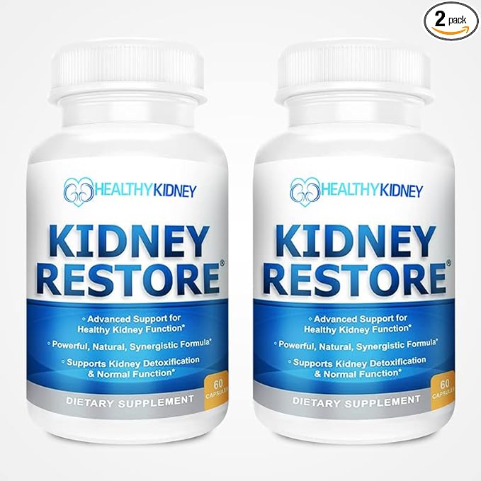 Kidney Cleanse Detox & Repair - Formulated by Kidney Health Expert Living w/Transplant - US Made Kidneys Support Supplement, Detox & Flush - Renal Vitamins 120 Capsules