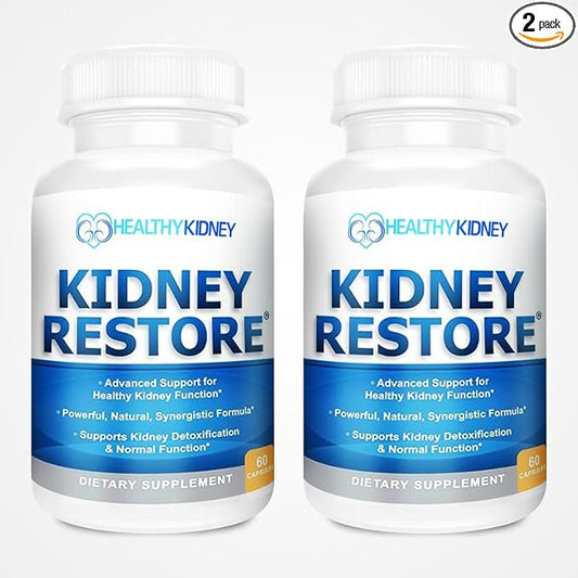 Kidney Restore Kidney Cleanse and Kidney Health Supplement to Support Normal Kidney Function, Vitamins for Kidney Health 60 caps - 2 Pack-SeraviaPure