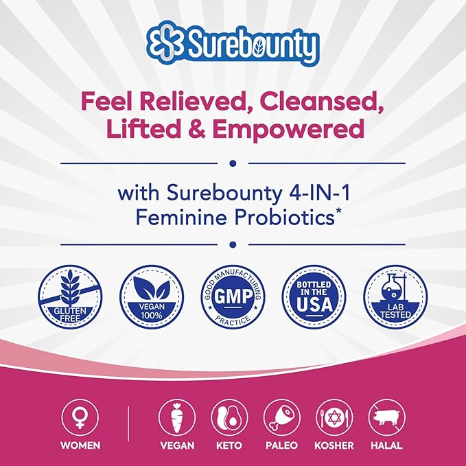 Probiotics for Women, 120 Billion CFU 34 Strains, Prebiotics, Digestive Enzymes, Cranberry, 4-in-1 Feminine Probiotic, Digestive, Vaginal, Immune Support, 60ct (Pack of 2)-SeraviaPure