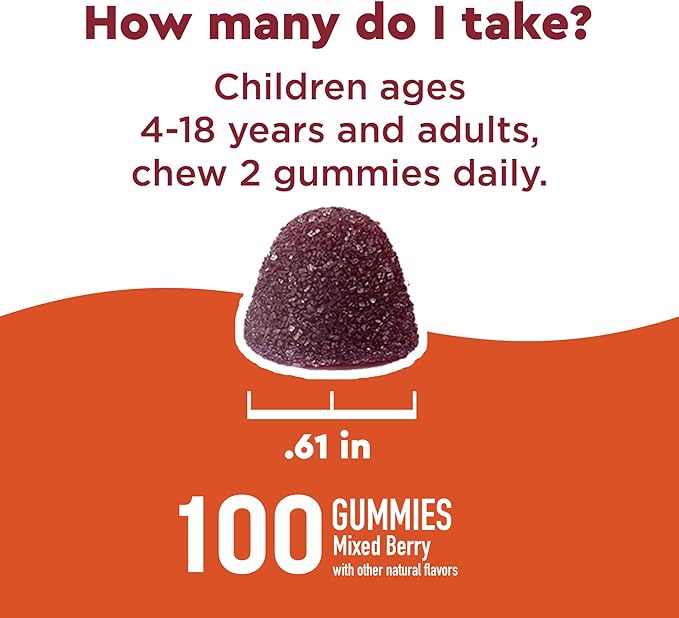 Nature Made Wellblends Immune & Superfood, Elderberry Gummies with Acerola Cherry Extract, Plus Vitamin C + Vitamin D, Immune Support Supplement, 100 Gummy Vitamins-SeraviaPure