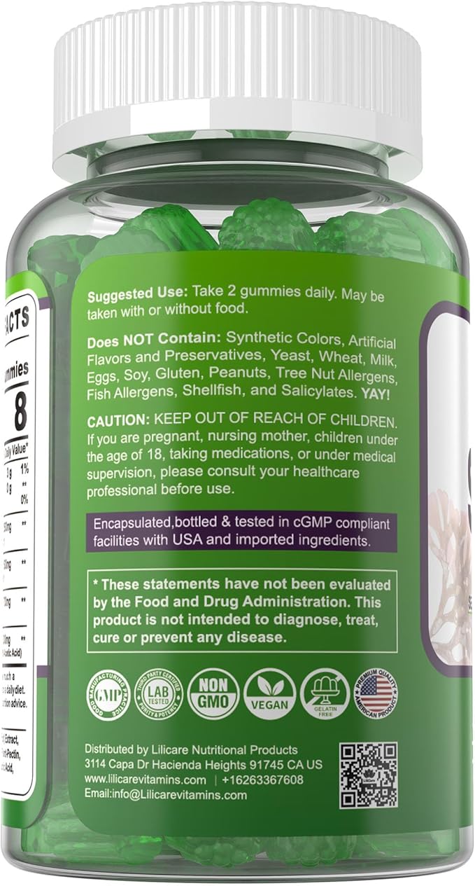 (2 Pack) Sea Moss Gummies - Irish Sea Moss Gummies for Adults & Kids - Advanced Superfood Seamoss Supplement with Organic Bladderwrack & Burdock Root Extract，ACV for Daily Immune, Gut Cleanse, Vegan