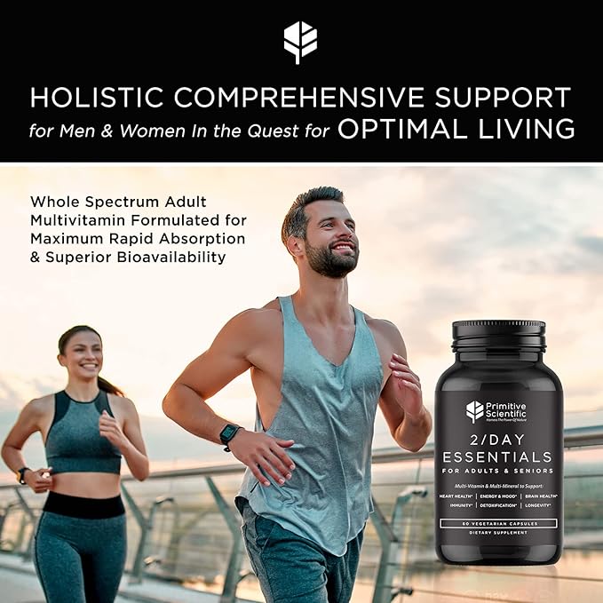 Whole Food Multivitamins for Adults & Seniors - Multivitamins for Women & Men - 2X a Day Adult Vitamins with Vitamin A, C & D3 - Natural & Sugar-Free | 60 Caps [30 Servings]-SeraviaPure