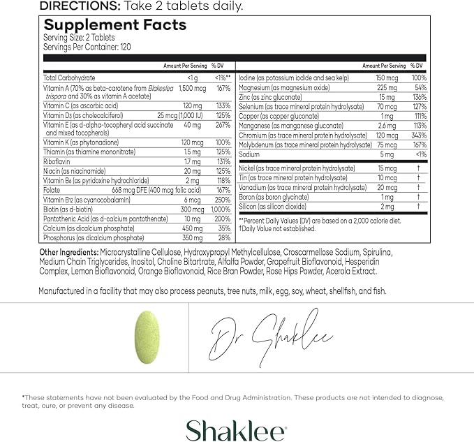 Shaklee - Vita-Lea® Men High Potency Multivitamin and Multimineral - Supports Heart, Immune, Bone, and Joint Health - Formulated for Men's Unique Needs - Includes Vitamin C, D, and E - 240 Tablets-SeraviaPure