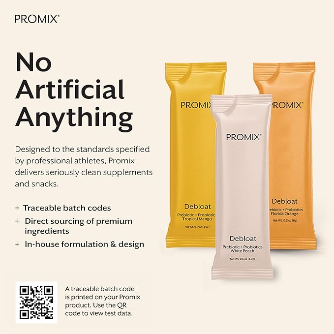Promix Debloat Prebiotics and Probiotics Immune Support Supplement for Digestive Health, Nausea Relief, Gut Repair - Variety Pack - 12 Count-SeraviaPure