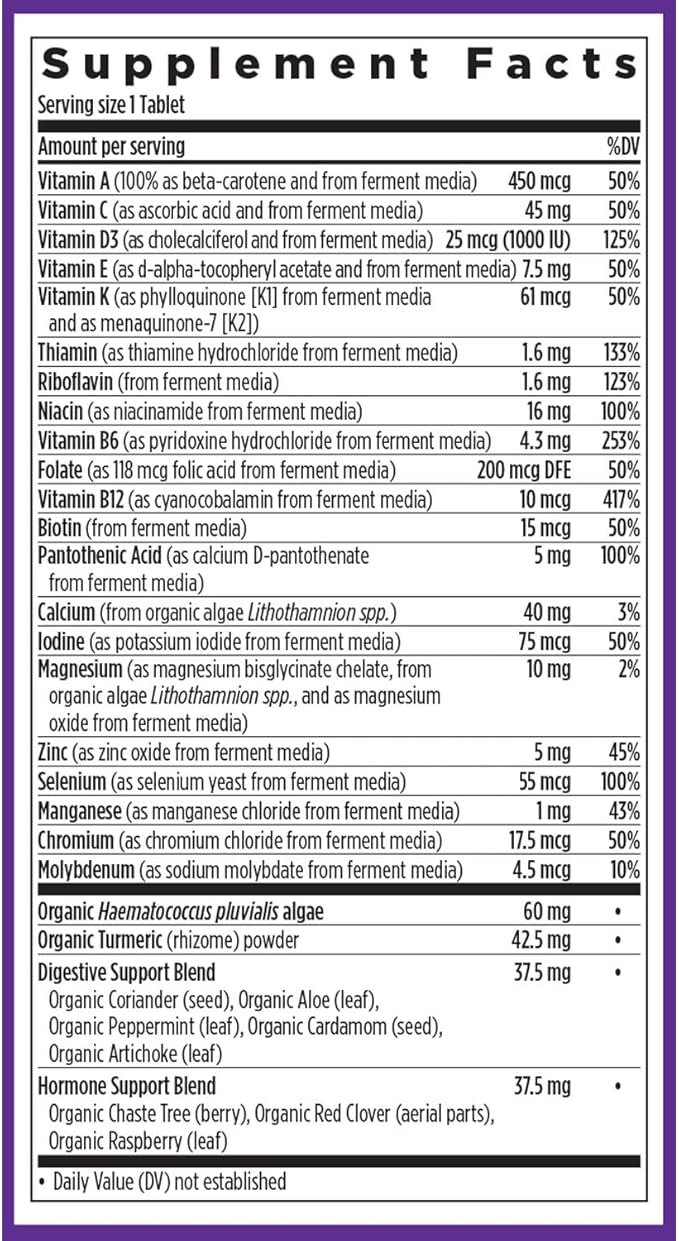 New Chapter Women's Multivitamin 50 Plus for Cellular Energy, Heart & Immune Support with 20+ Nutrients + Astaxanthin - Every Woman's One Daily 55+, Gentle on The Stomach, 72 Count-SeraviaPure