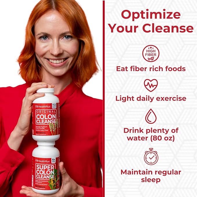 Health Plus Super Colon Cleanse: 10-Day Cleanse -Detox 12 Cleanses, 480 Capsules-SeraviaPure