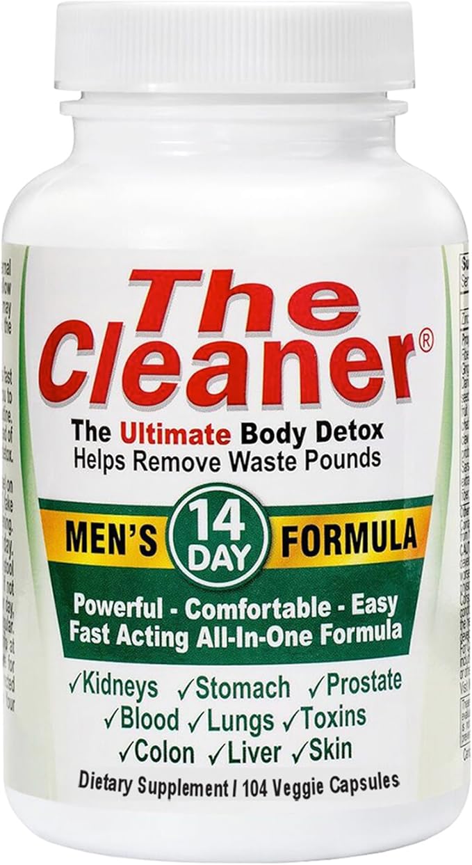 Century Systems The Cleaner Detox, Powerful 14-Day Complete Internal Cleansing Formula for Men, Support Digestive Health, 104 Vegetarian Capsules-SeraviaPure