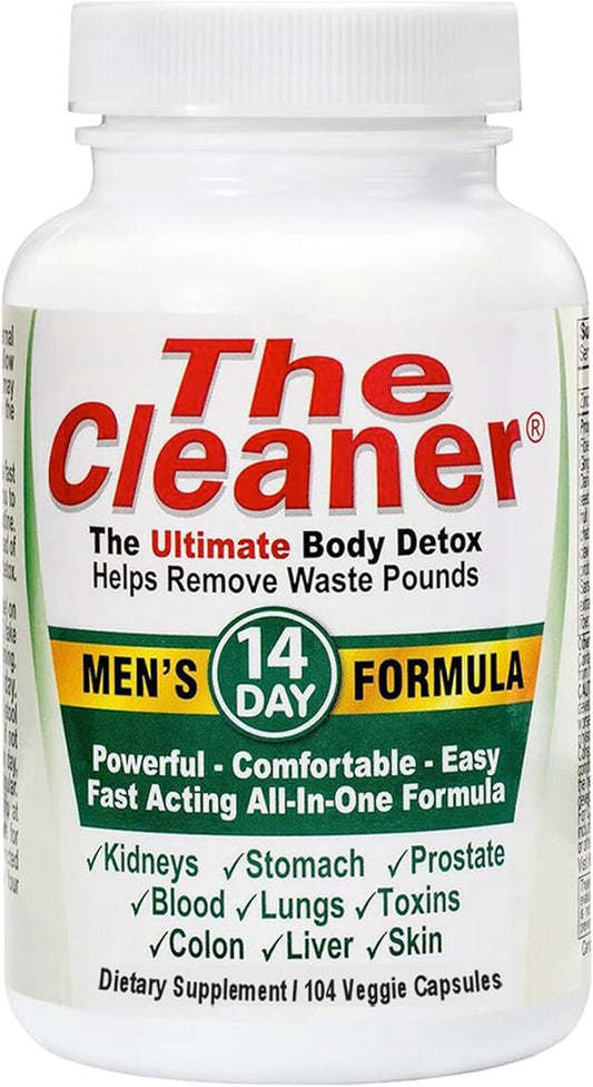 Century Systems The Cleaner Detox, Powerful 14-Day Complete Internal Cleansing Formula for Men, Support Digestive Health, 104 Vegetarian Capsules-SeraviaPure