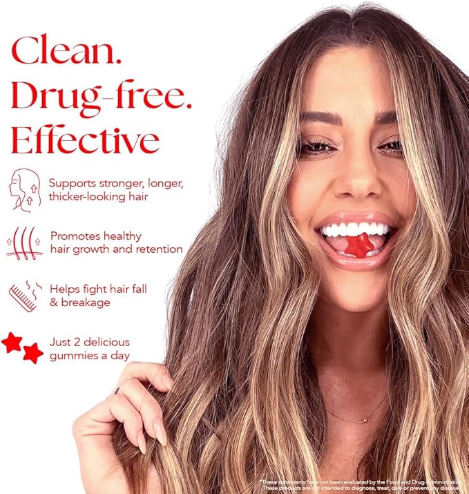 HAIRtamin Vegan Gummy Stars Hair Vitamins | Non-GMO | Natural Biotin Hair Vitamin Gummies to Maintain Healthy Hair Skin & Nails | Multivitamin Supplement to Help Maintain Healthy Looking Hair (3-Pack)-SeraviaPure
