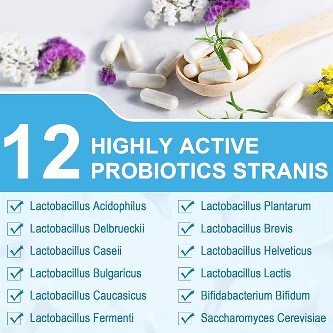 Probiotics for Women & Men - 300 Billion CFU Probiotic, 12 Strains Probiotics + 3 Organic Prebiotics, Daily Probiotics for Digestive Health, Gut, Immune, Constipation, Diarrhea, Bloating - 120 capsule-SeraviaPure
