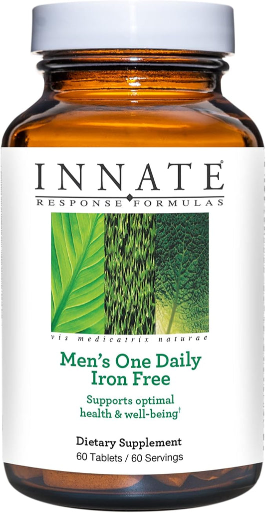 INNATE Response Formulas Men's One Daily Iron Free - Daily Multivitamin For Men Free of Iron - With B Vitamins - Vegetarian, Non-GMO, and Gluten-Free - 60 Count (60 Servings)-SeraviaPure