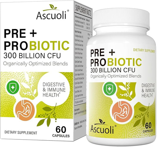 Probiotics for Women & Men - 300 Billion CFU, 22 Strains Probiotics + 15 Organic Herbs Blend, Daily Probiotics for Digestive Health, Immune, Gut, Bloating - 60 Capsule-SeraviaPure