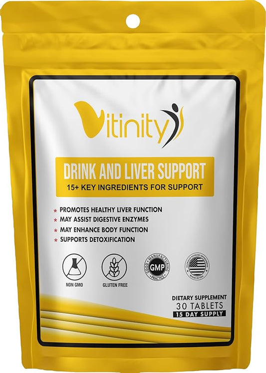 Anti Drink Support Supplement-15+Key Ingredients for Craving Support,Liver Health,Kudzu, Milk Thistle,Holy Basil,DHM,All Natural Cleanse,Gradual Reduction,Nutrient Replenisher Tablets(15 Days)-SeraviaPure