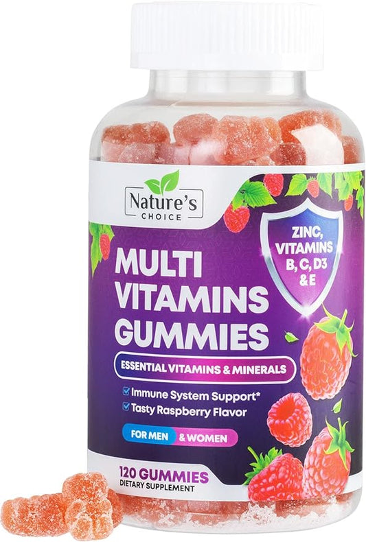 Multivitamin Gummies - Nature's Daily Gummy Multivitamins for Adults, Women & Men with Vitamins A, C, E, B6, B12, and Minerals - Natural Multi Vitamin Supplement, Non-GMO, Berry Flavor - 120 Gummies-SeraviaPure